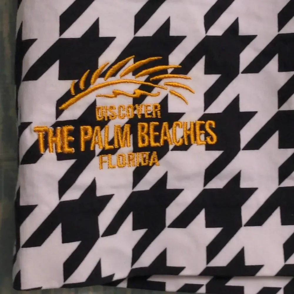 Loudmouth Ladies Golf Mini Skort Black White Houndstooth Palm Beaches Logo L - Picture 4 of 10
